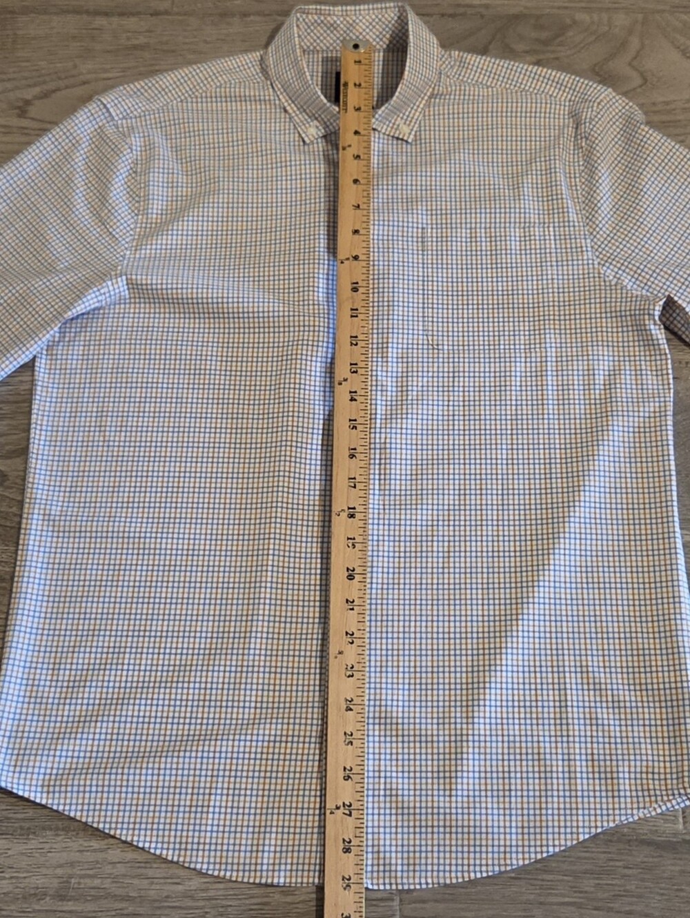 Johnnie-o PREP-FORMANCE Check-Plaid Button-Down Shirt - Size Medium - Orange - Picture 8 of 8